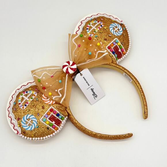 Baublebar Disney Gingerbread House Christmas Minnie Mouse Ears Headband NEW